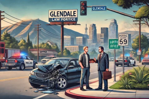 After a car accident in Glendale